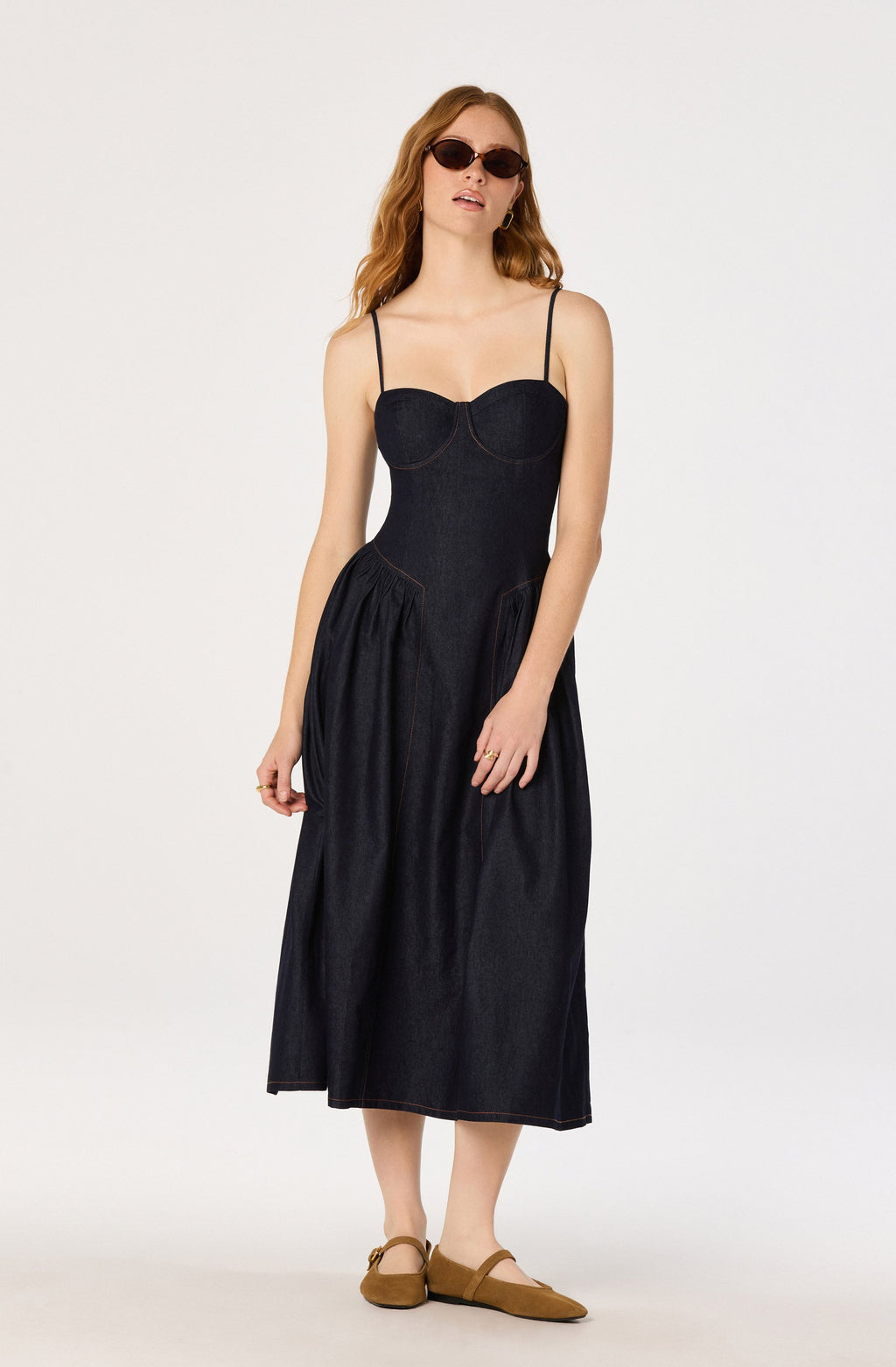 Margaux Denim Bustier Midi Dress