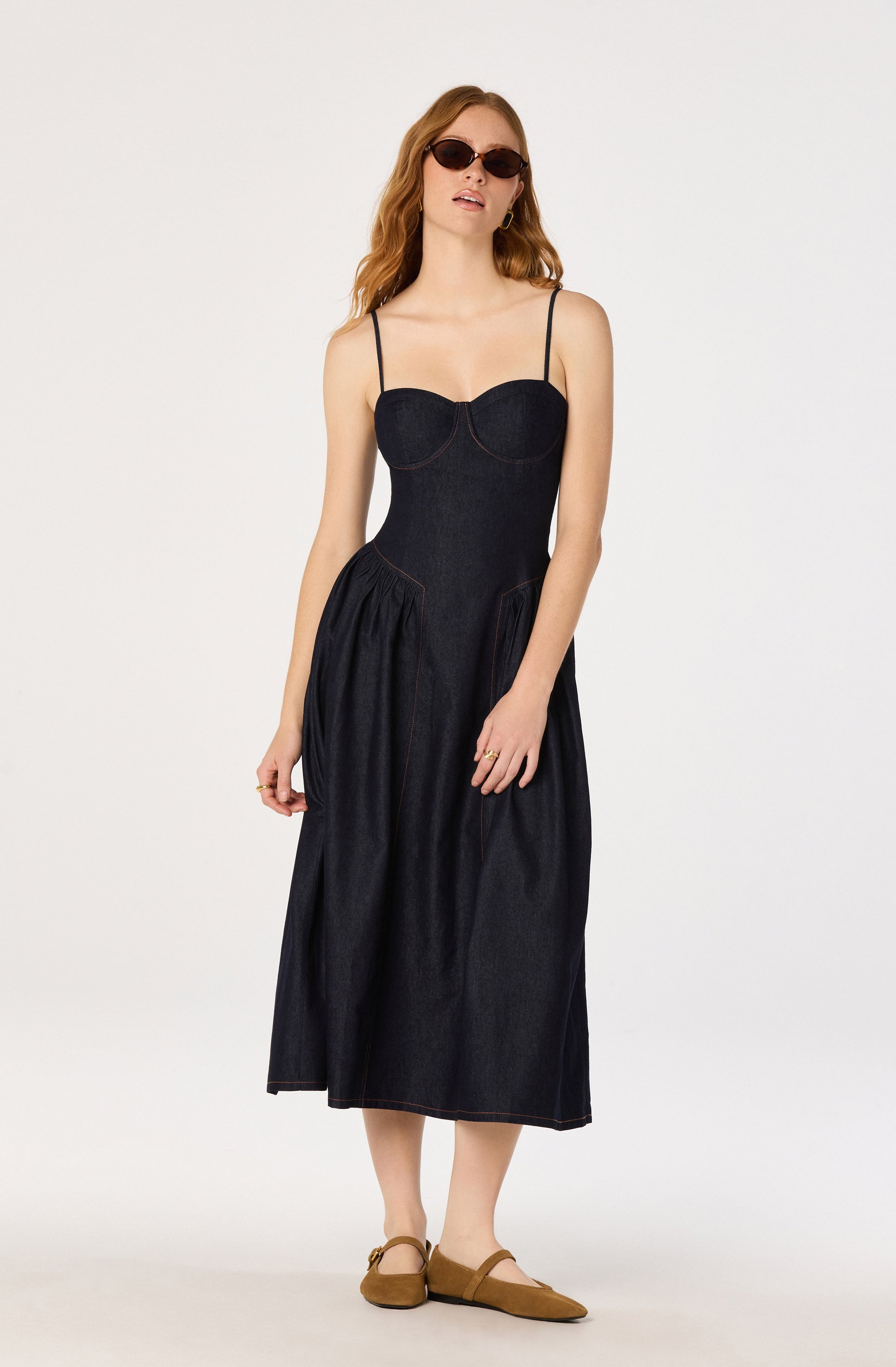 Margaux Denim Bustier Midi Dress