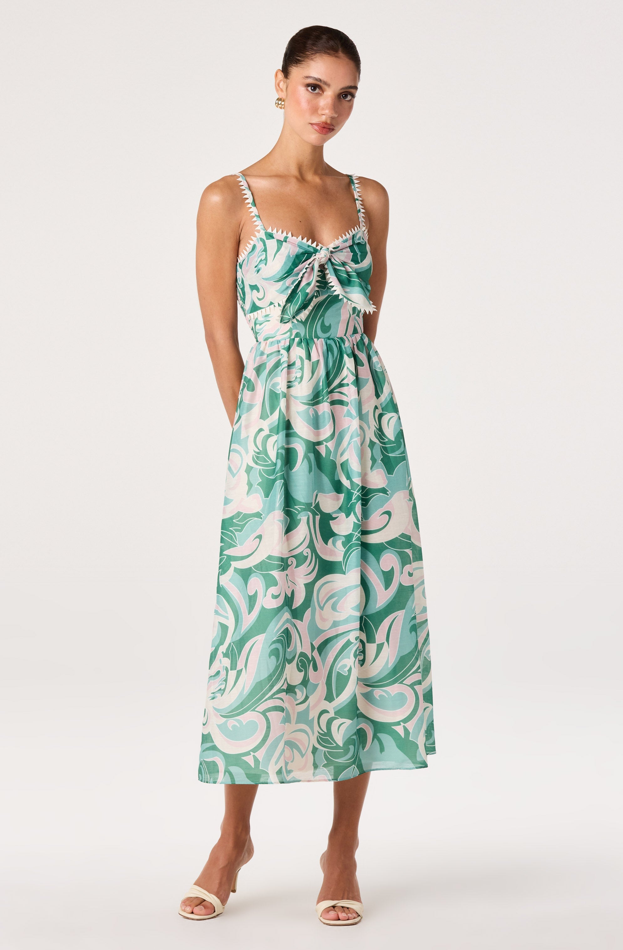Makayla Abstract Print Midi Dress