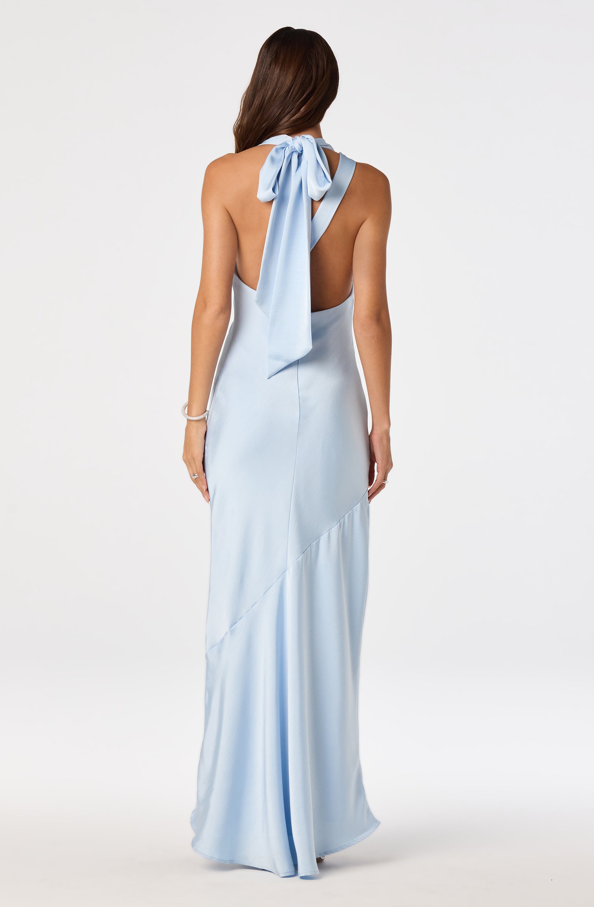 Varya Satin Cowl Neck Maxi Dress