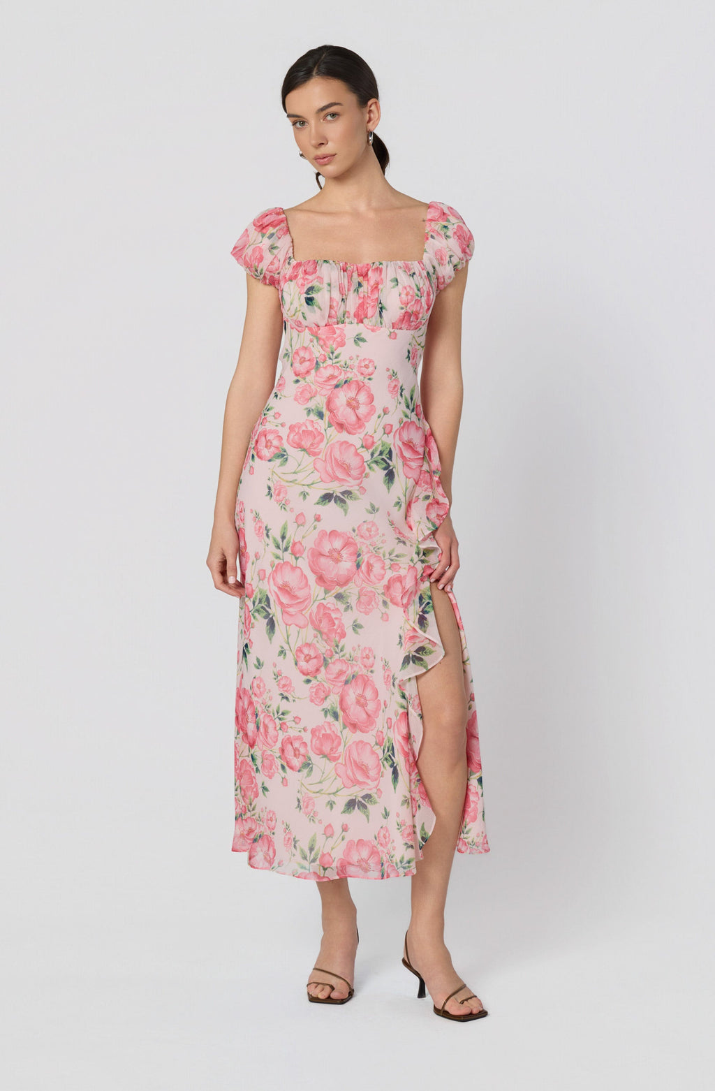 Florence Floral Puff Sleeve Maxi Dress