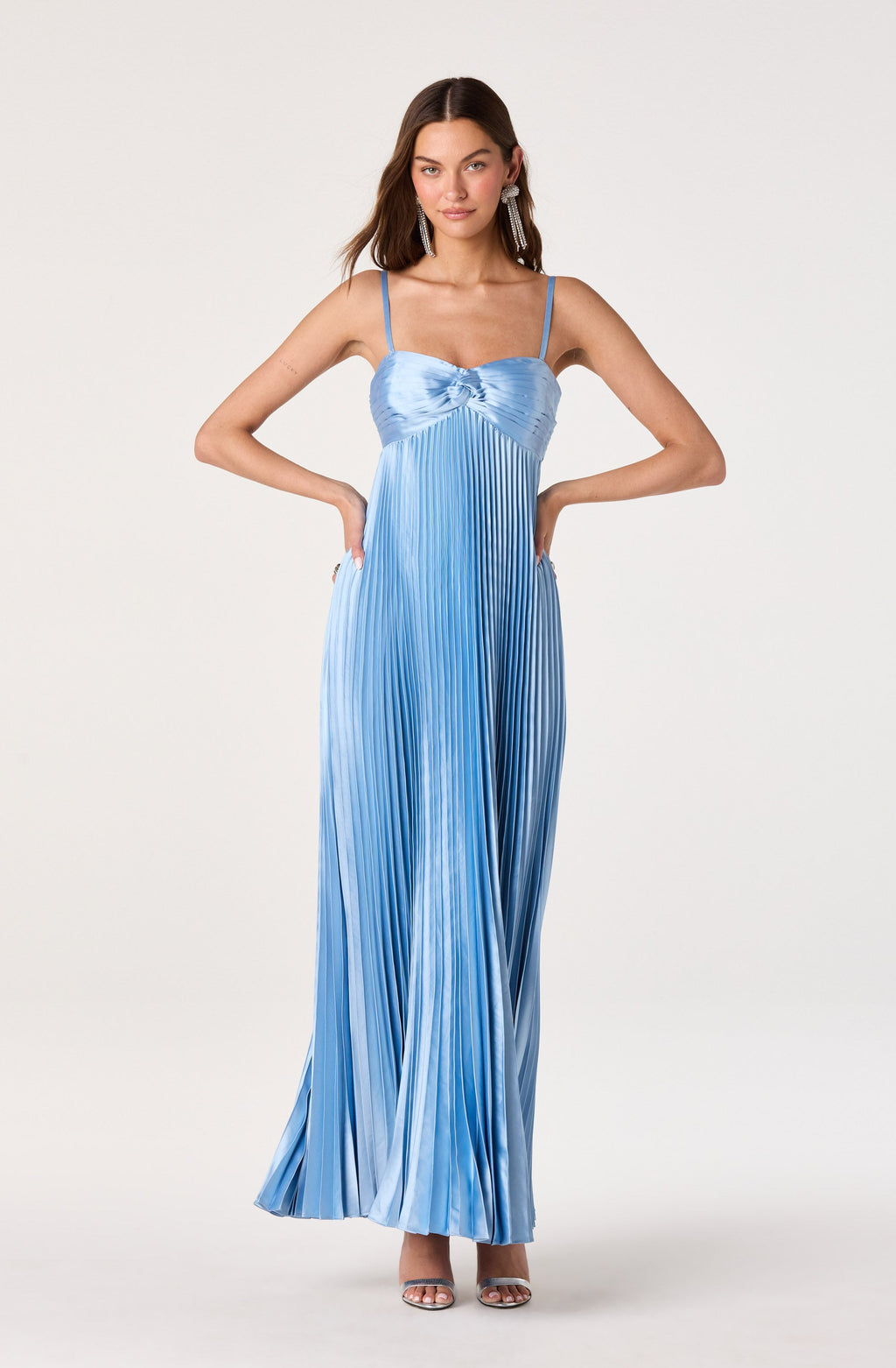 Cyrina Plissé Strapless Maxi Gown