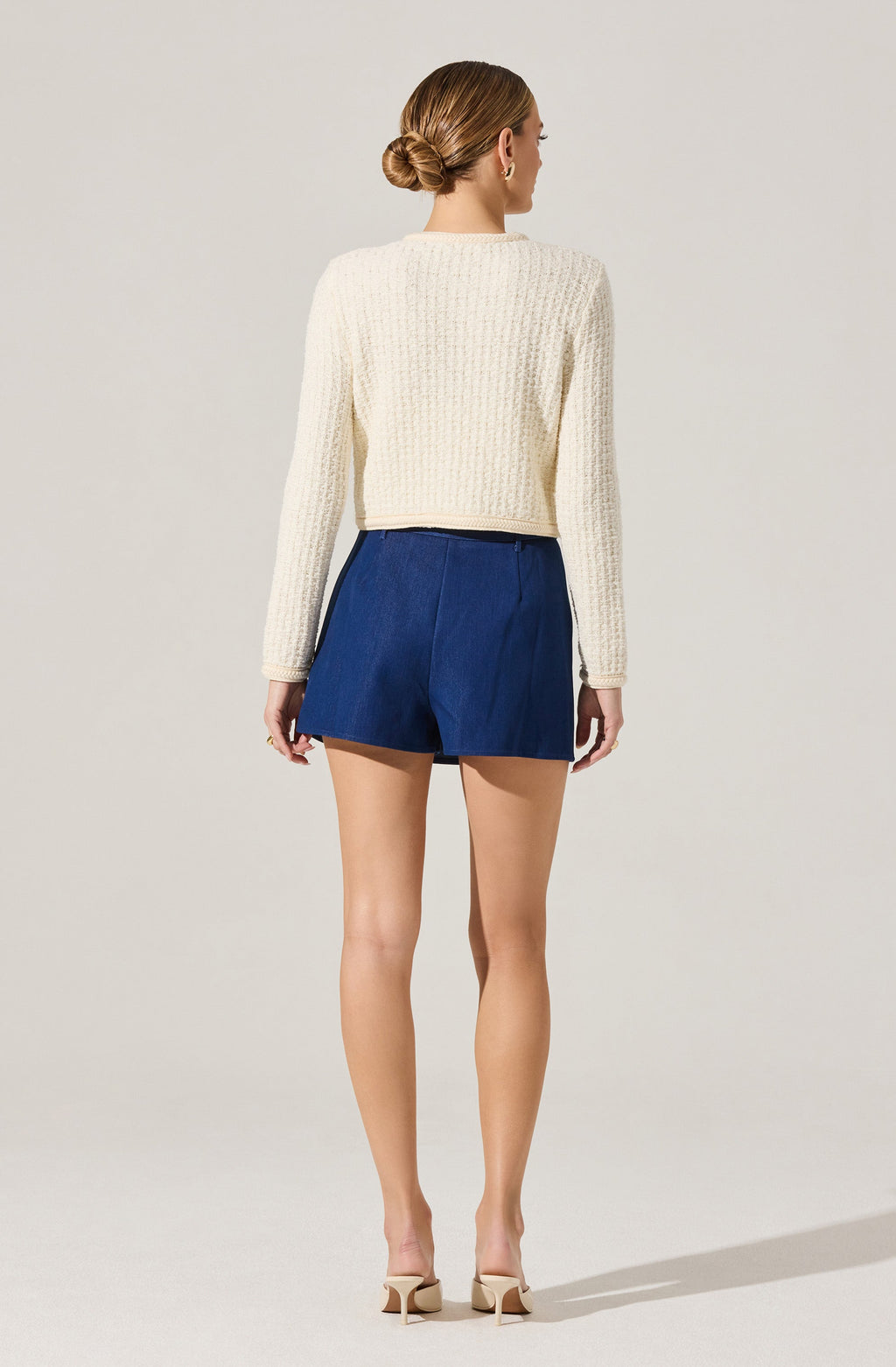 Belted Denim Mini Skort