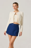 Belted Denim Mini Skort