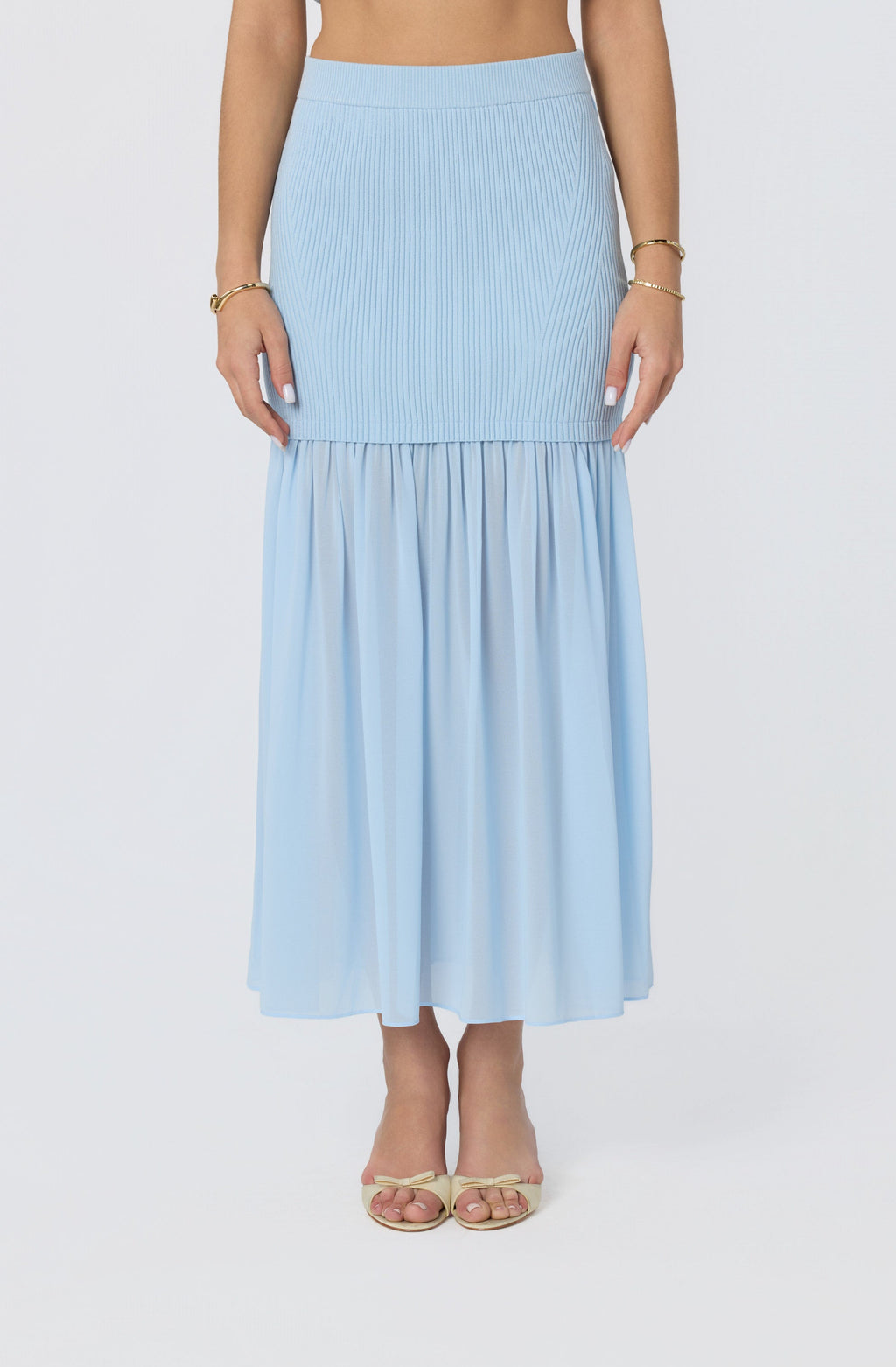 Halie Mixed Media Maxi Skirt