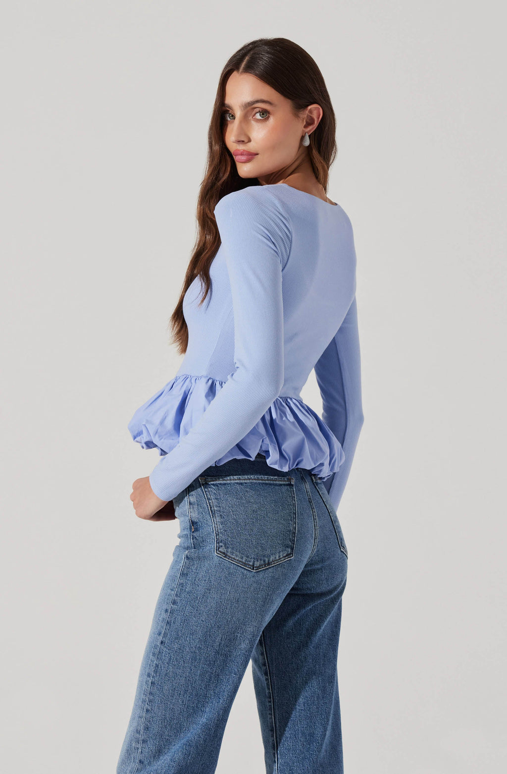 Bubble Hem Peplum Top