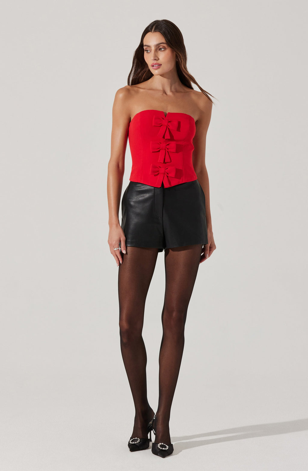 Strapless Bow Bustier Top