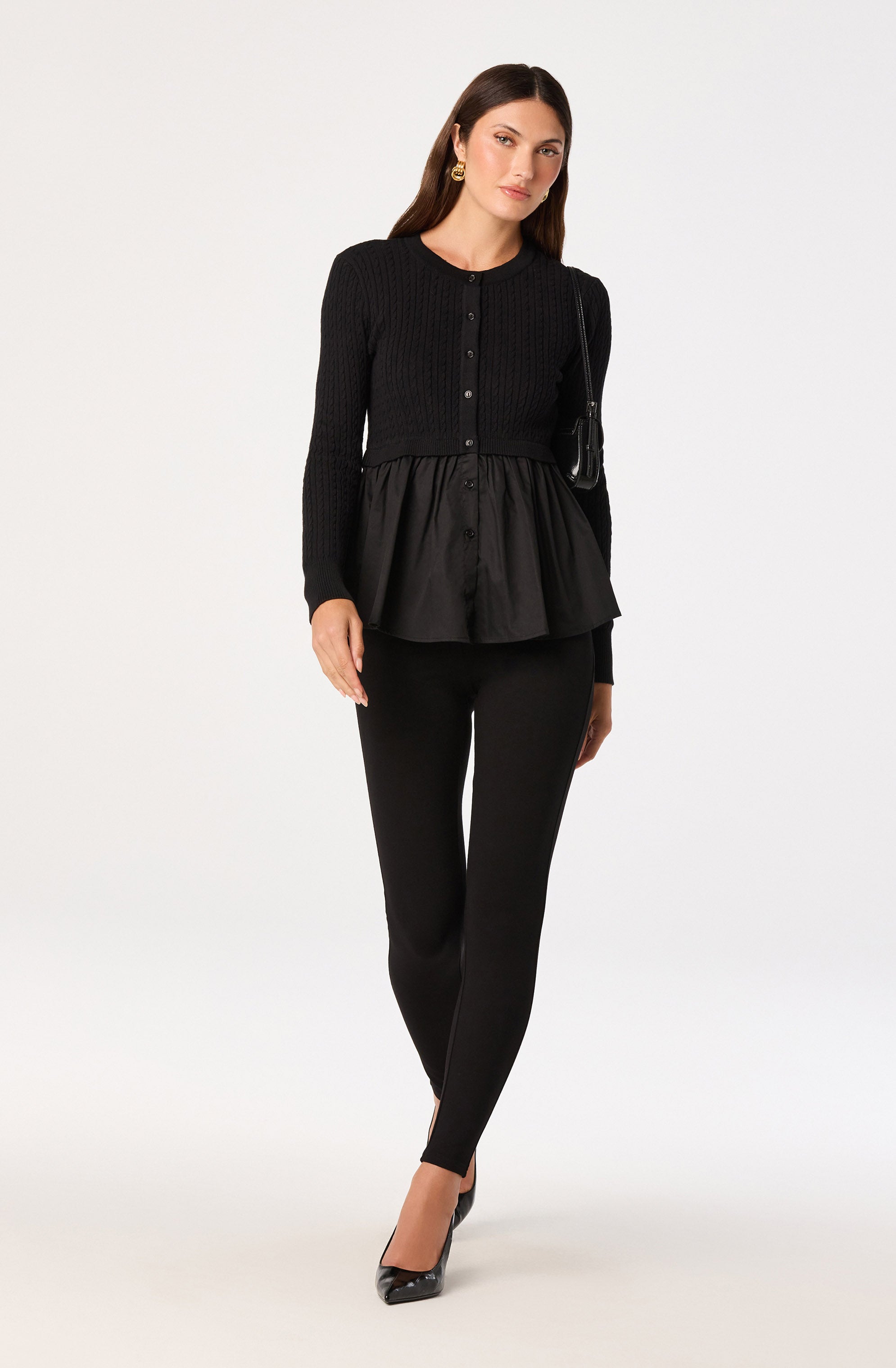 Mixed Media Peplum Top