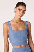 Shaylla Ribbed Square-Neck Cropped Tank