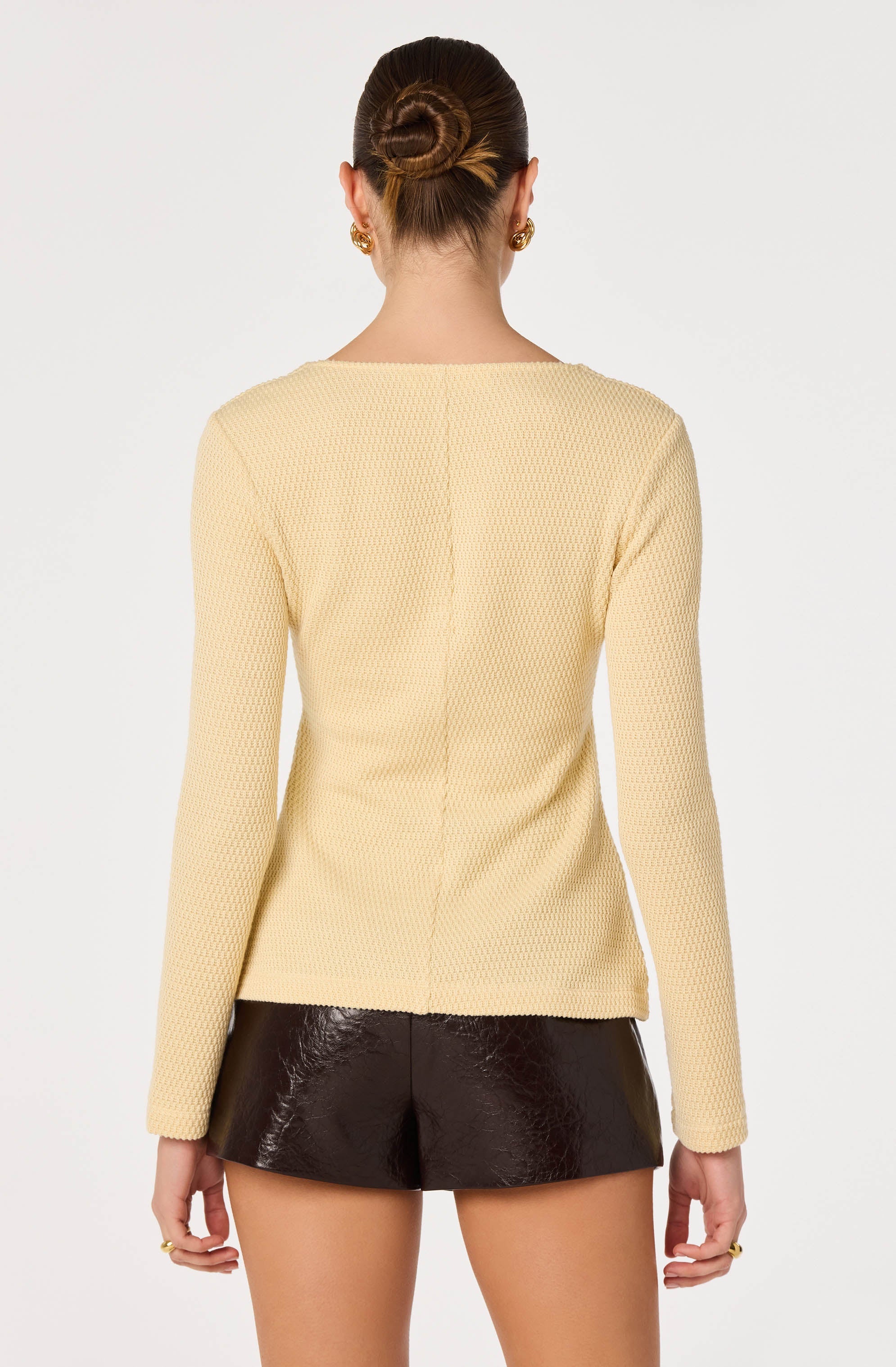Textured Bow Flyaway Top