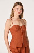 Koda Linen Bustier Crop Top