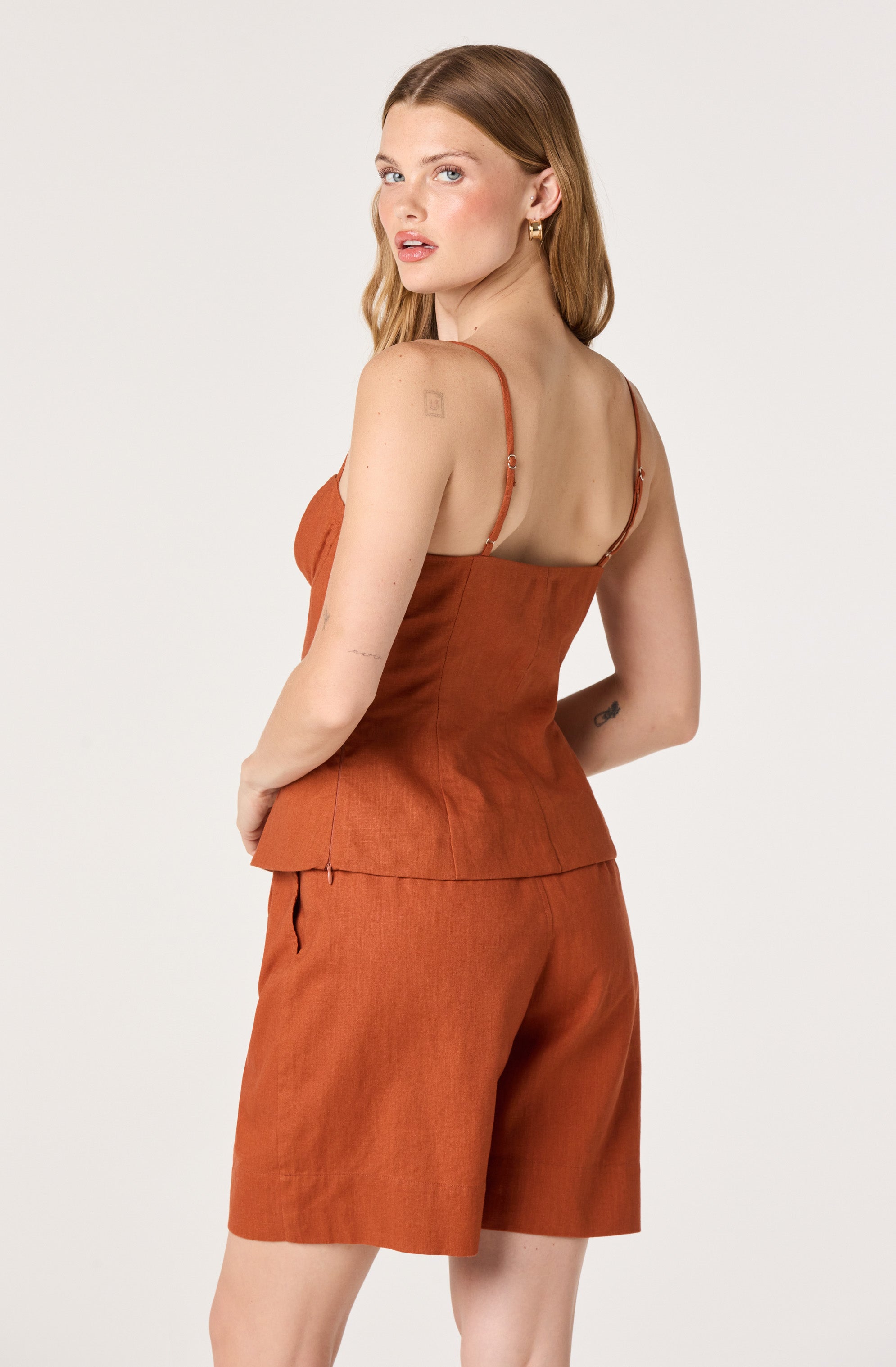 Koda Linen Bustier Crop Top