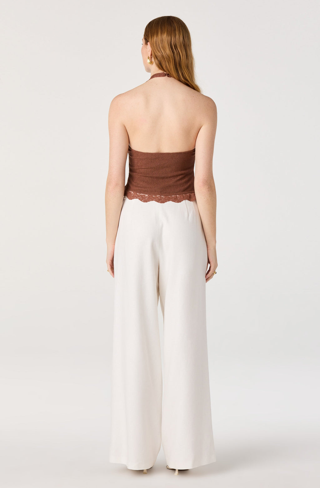 Zoe Lace Trim Halter Top